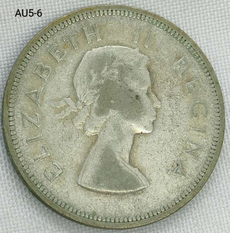1956 Union of SA 2 and a half shillings - .500 silver coin