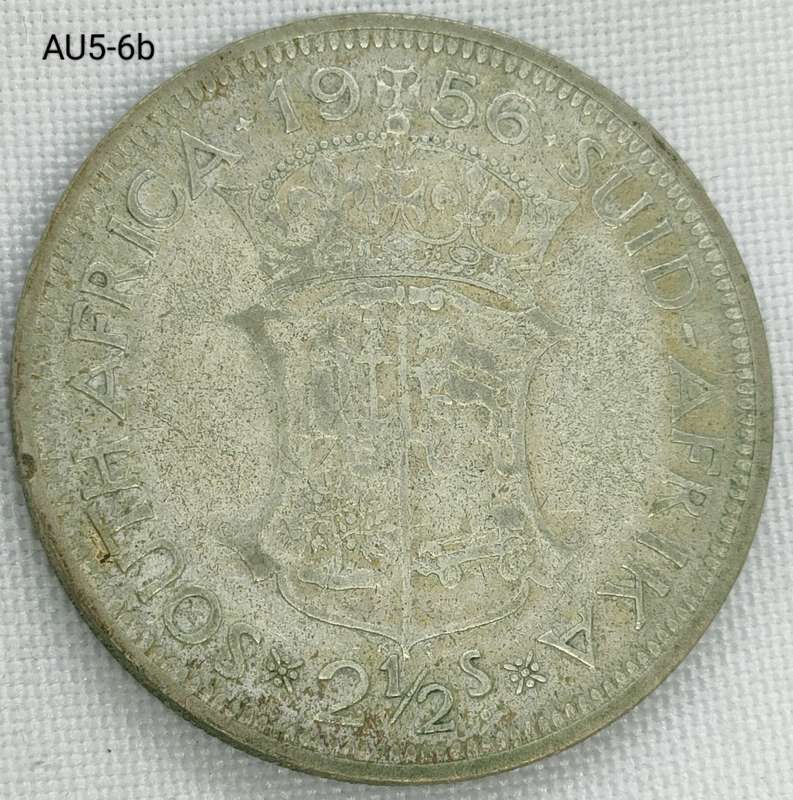 1956 Union of SA 2 and a half shillings - .500 silver coin