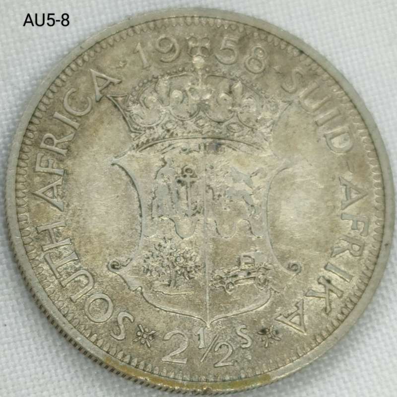1958 Union of SA 2 and a half shillings - .500 silver coin