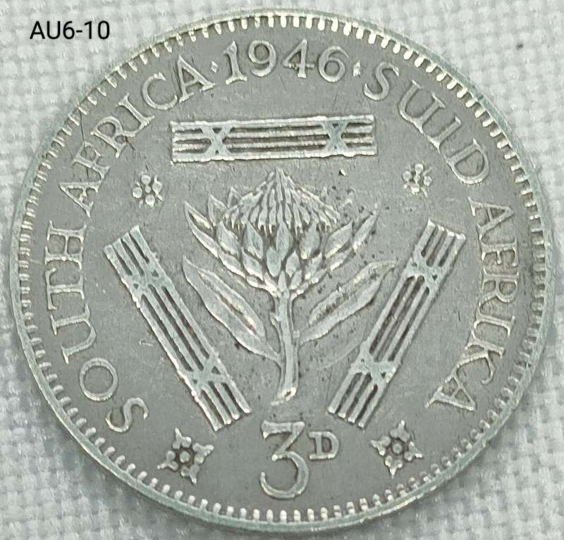 1946 Union of SA threepence - .800 silver coin