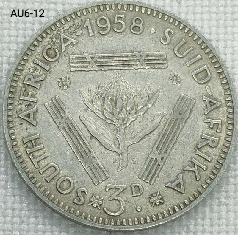 1958 Union of SA threepence - .500 silver coin