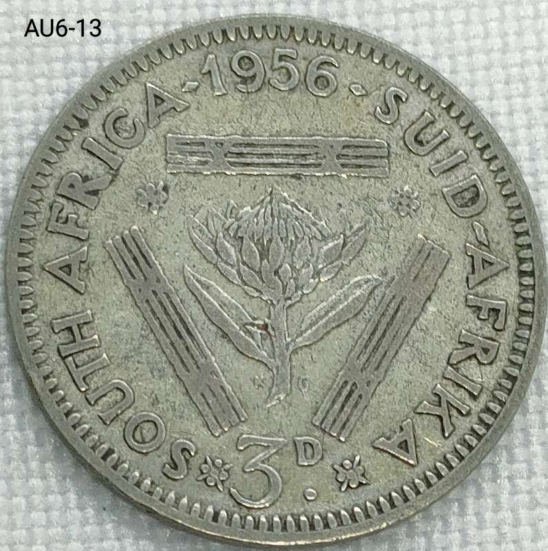 1956 Union of SA threepence - .500 silver coin