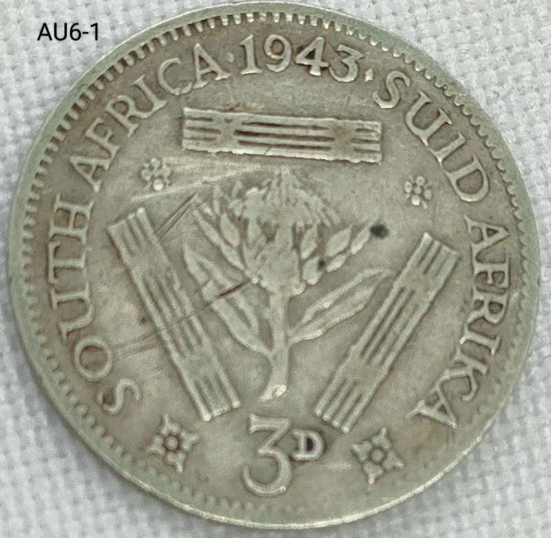 1943 Union of SA threepence - .800 silver coin