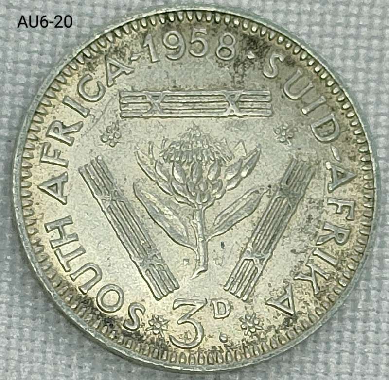 1958 Union of SA threepence - .500 silver coin