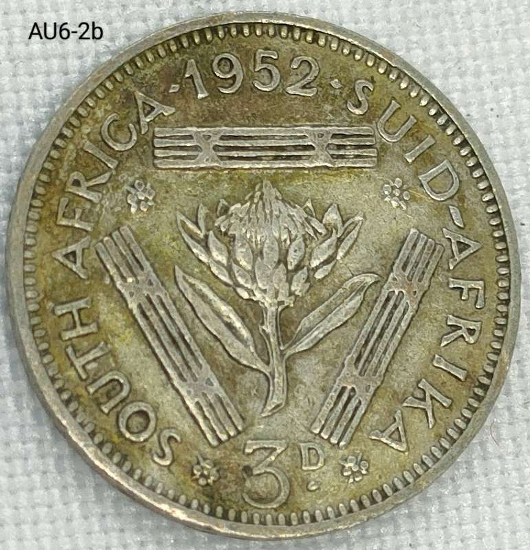 1952 Union of SA threepence - .500 silver coin