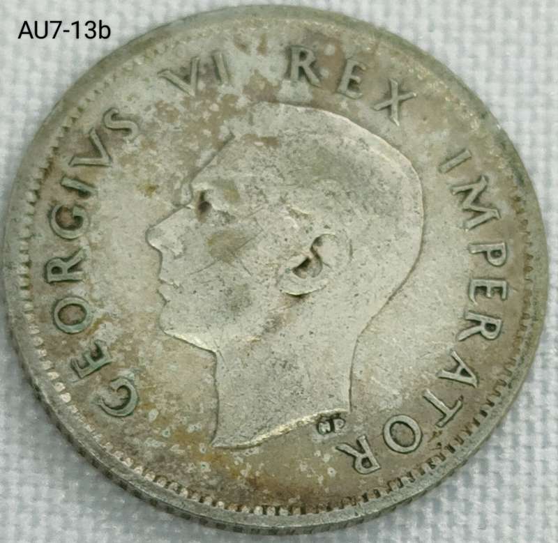 1941 Union of SA - sixpence - .800 silver coin