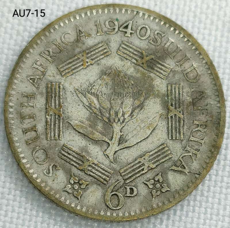 1940 Union of SA sixpence - .800 silver coin