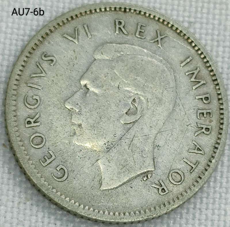 1937 Union of SA sixpence - .800 silver coin