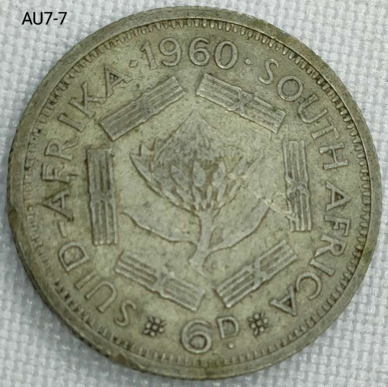 1960 Union of SA sixpence - .500 silver coin