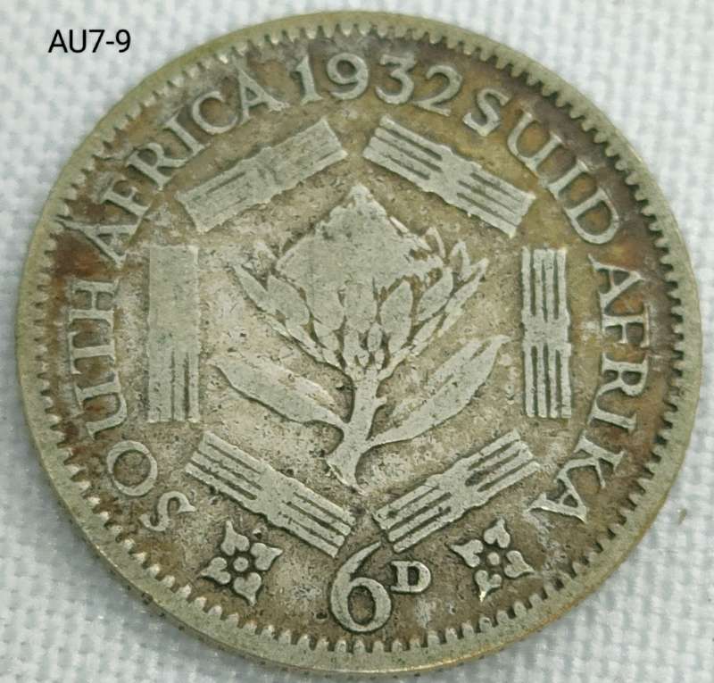 1932 Union of SA sixpence - .800 silver coin