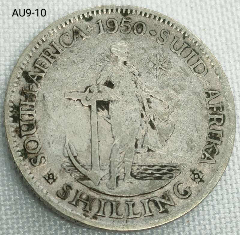 1950 Union of SA 1 shilling- .800 silver coin