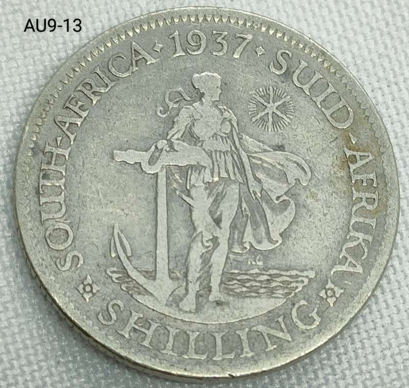 1937 Union of SA 1 shilling - .800 silver coin