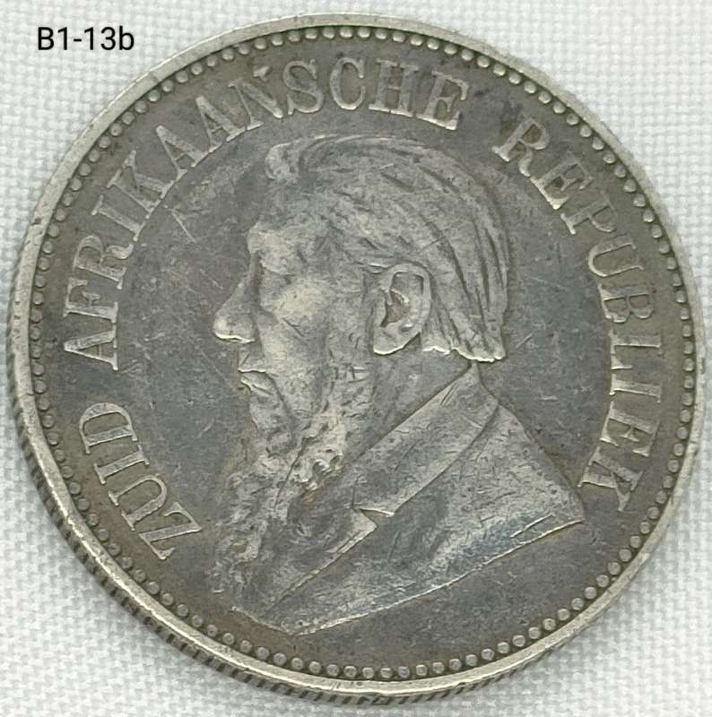 1896 ZAR 2 1/2 shillings - half crown - .925 details coin