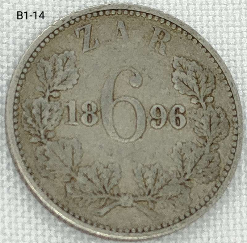 1896 ZAR 6 pence - .925 filler coin