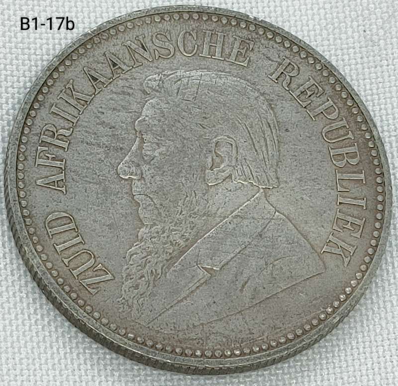 1896 ZAR 2 1/2 shillings -half crown - .925 coin