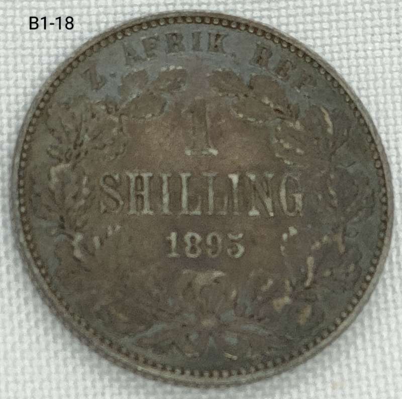 1895 ZAR 1 shilling -.925 coin