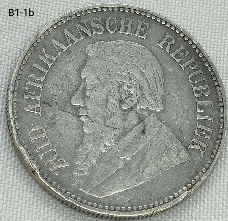 1896 ZAR 2 1/2 shillings - half crown -.925 coin -details coin