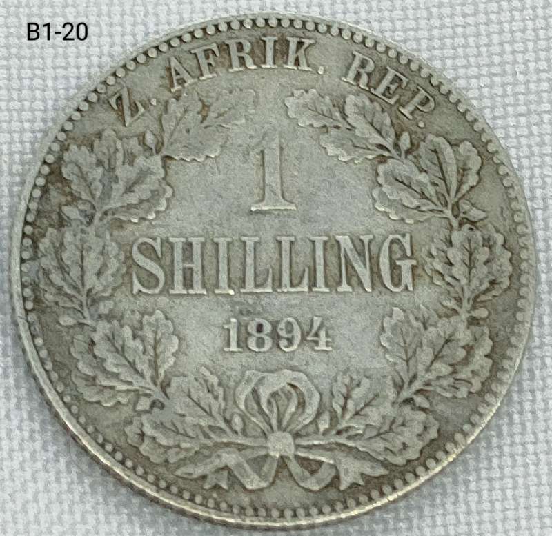 1894 ZAR 1 shillings - .925 coin