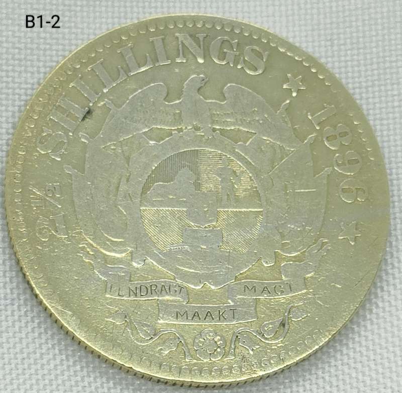 1896 ZAR 2 1/2 shillings - half crown - .925 coin - details coin