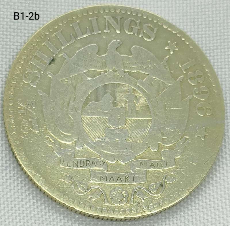 1896 ZAR 2 1/2 shillings - half crown - .925 coin - details coin
