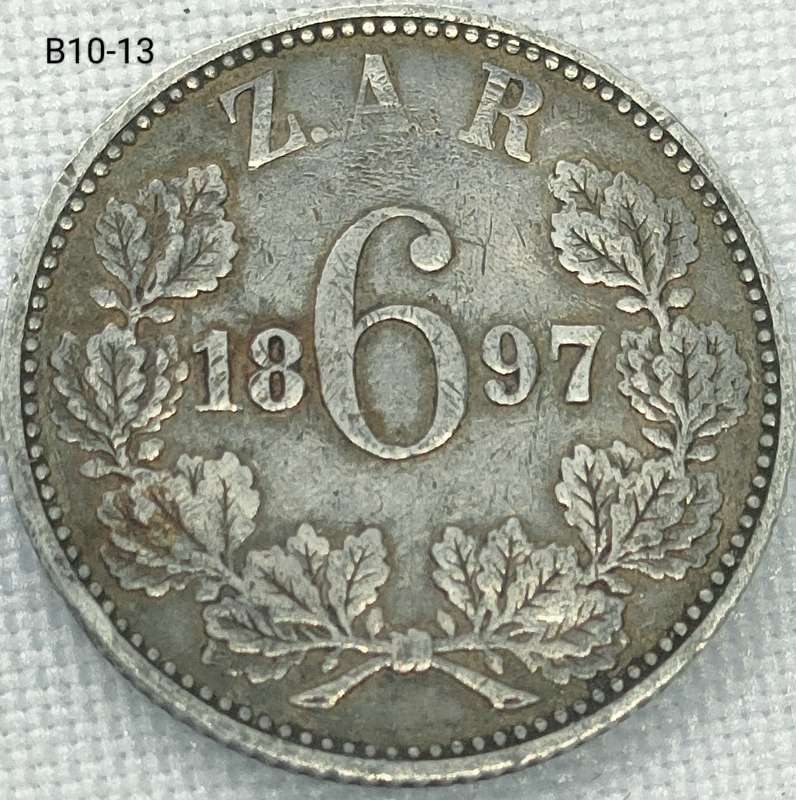 1897 ZAR sixpence - .925 coin
