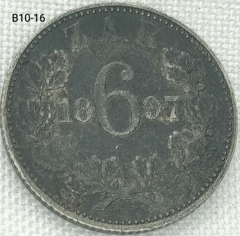 1897 ZAR sixpence - .925 coin