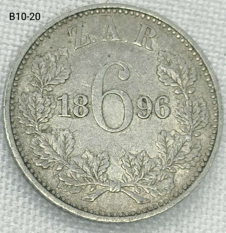 1896 ZAR sixpence - .925 coin