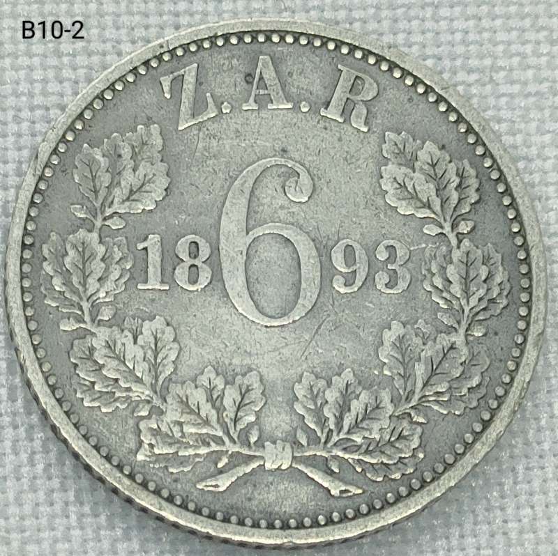 1893 ZAR sixpence - .925 coin