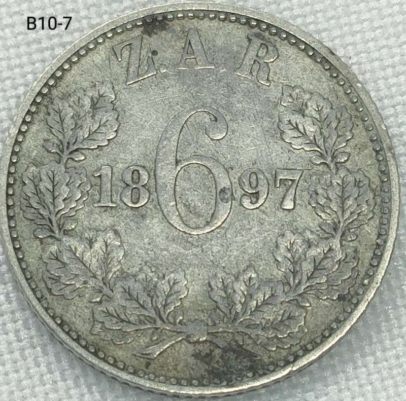 1897 ZAR sixpence - .925 coin