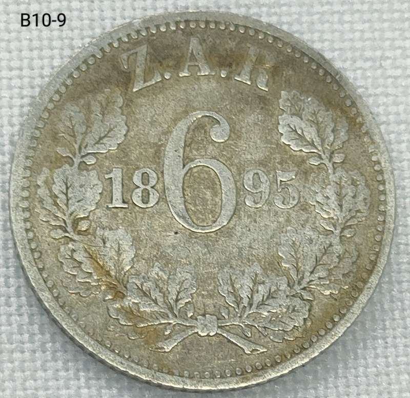 1895 ZAR sixpence - .925 coin