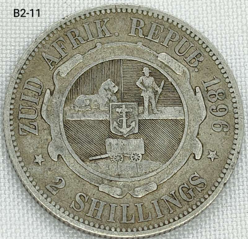 1896 ZAR 2 shillings .925