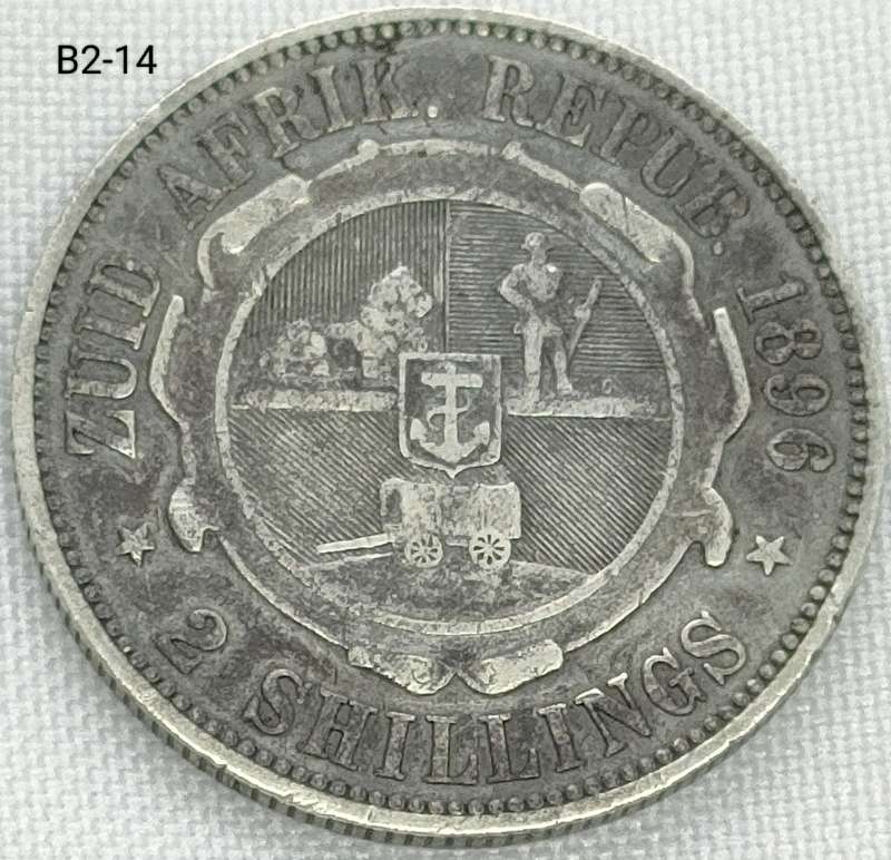 1896 ZAR 2 shillings -.925 coin
