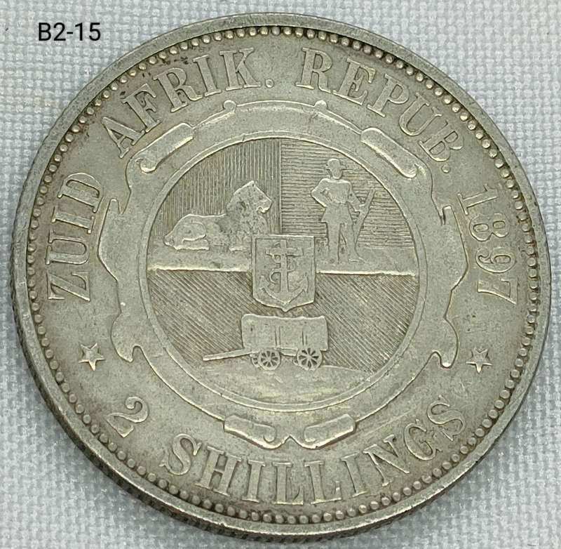 1897 ZAR 2 shillings -.925 coin