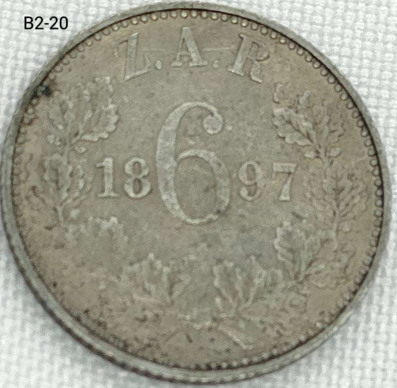 1897 ZAR sixpence - .925 filler coin