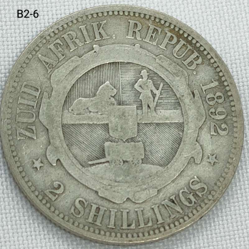 1892 ZAR 2 shillings - .925 coin