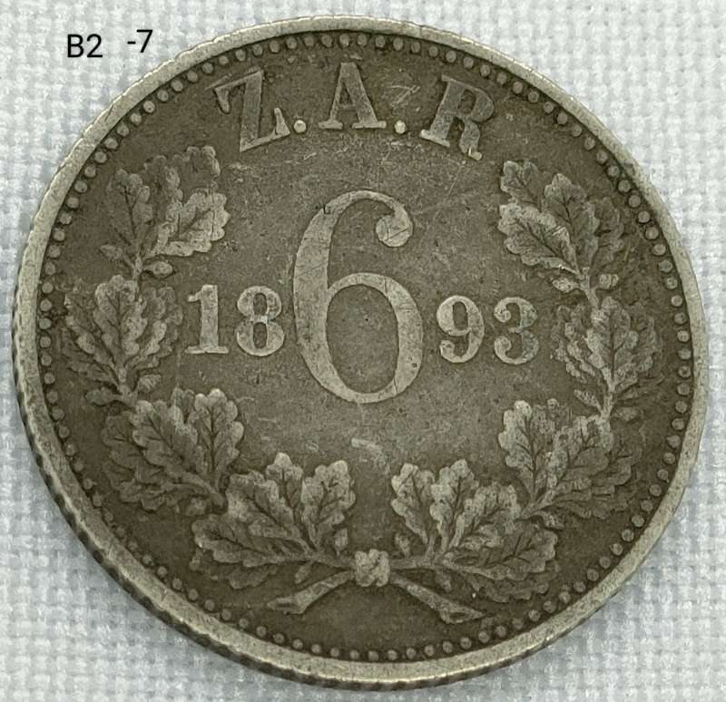 1893 ZAR sixpence - .925 coin