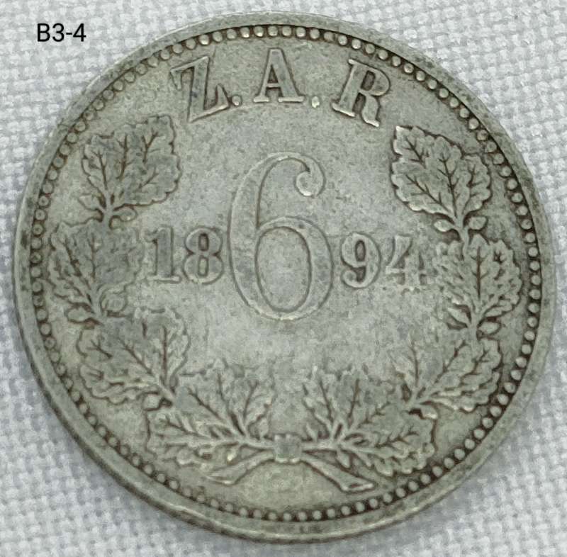 1894 ZAR sixpence - .925 coin