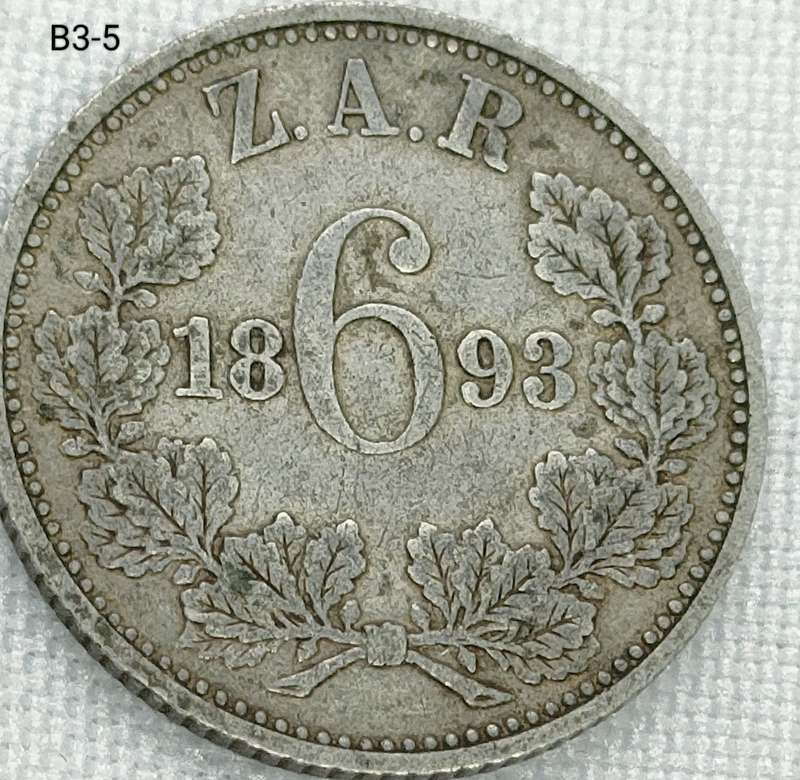 1893 ZAR sixpence - .925 coin