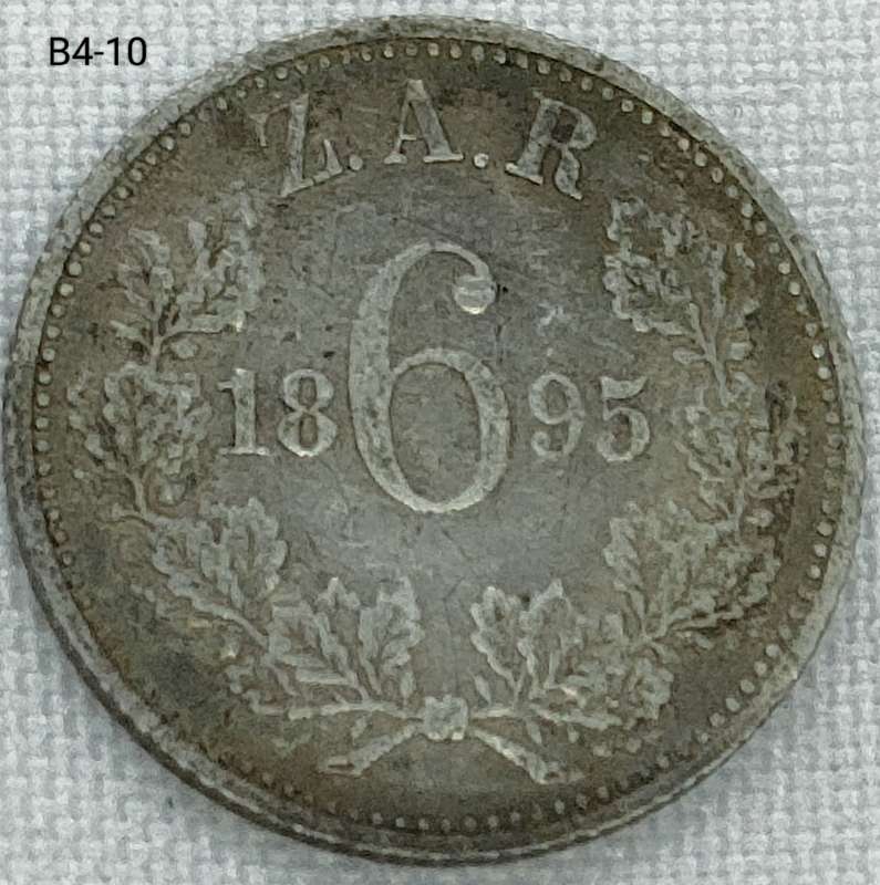 1895 ZAR sixpence - 925 coin