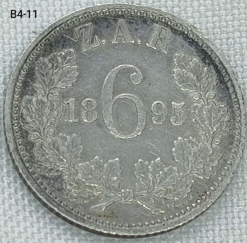 1895 ZAR sixpence - 925 coin