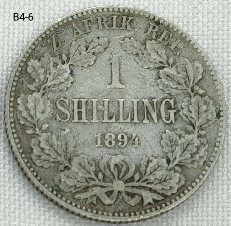 1894 ZAR 1 shilling - .925 coin