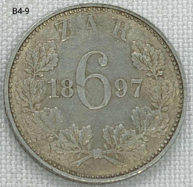 1897 ZAR sixpence - 925 coin