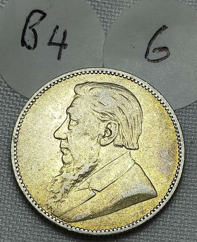 ZAR 1 Shillings: 1896: Scarce Sterling Silver (.925) coin: