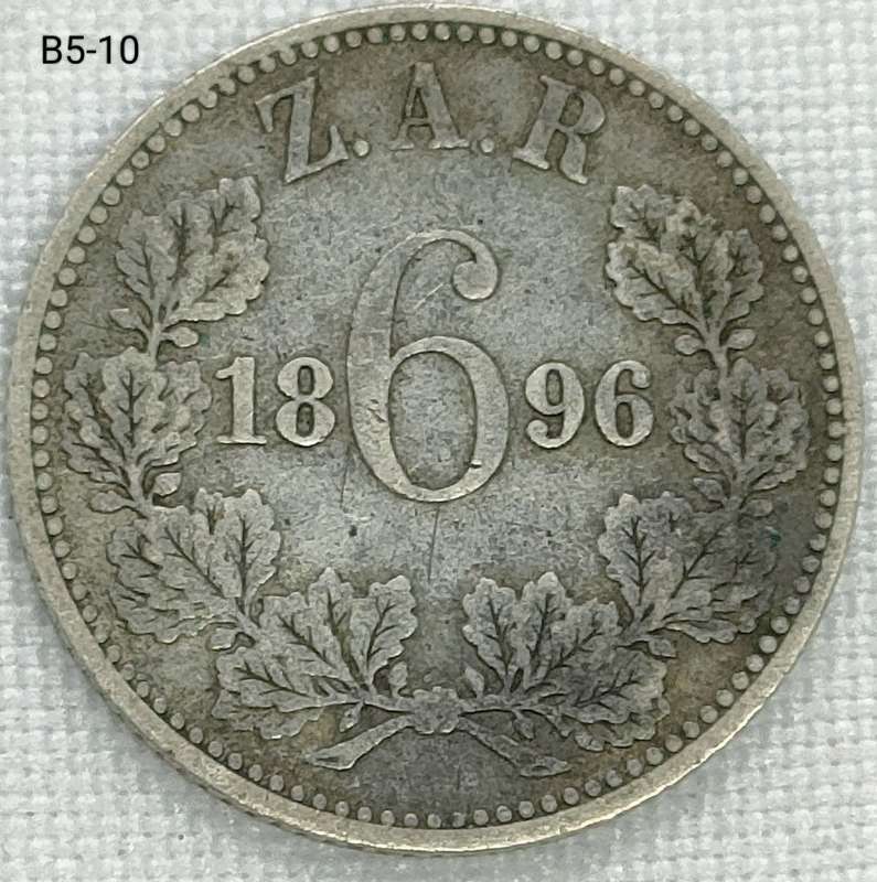 1896 ZAR sixpence - .925 coin