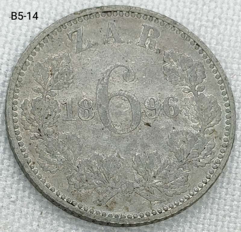 1896 ZAR sixpence - .925 coin