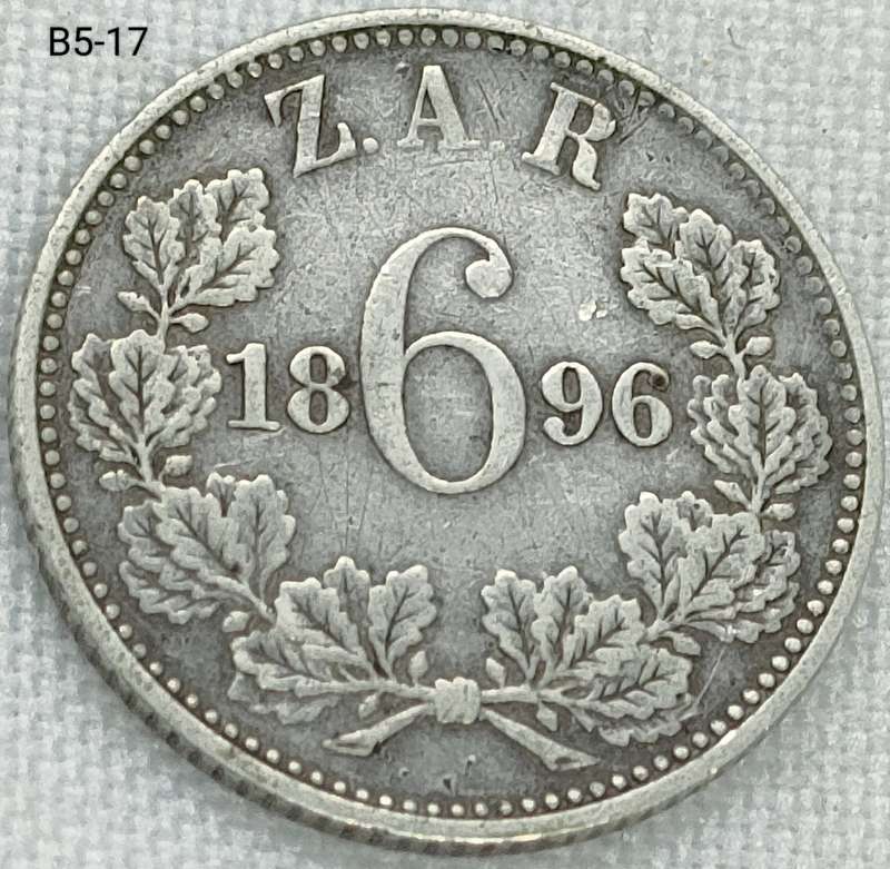 1896 ZAR sixpence - .925 coin