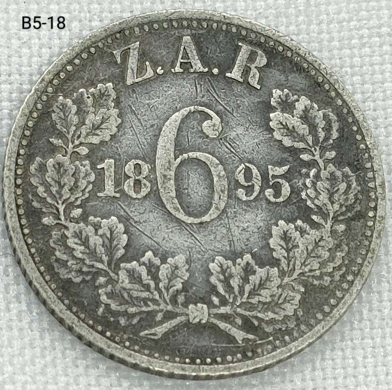 1895 ZAR sixpence - .925 coin
