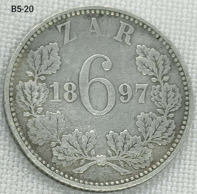 1897 ZAR sixpence - .925 coin