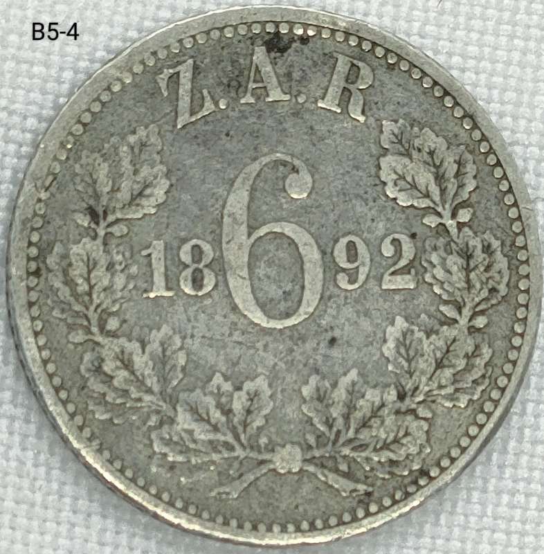 1892 ZAR sixpence - .925 coin