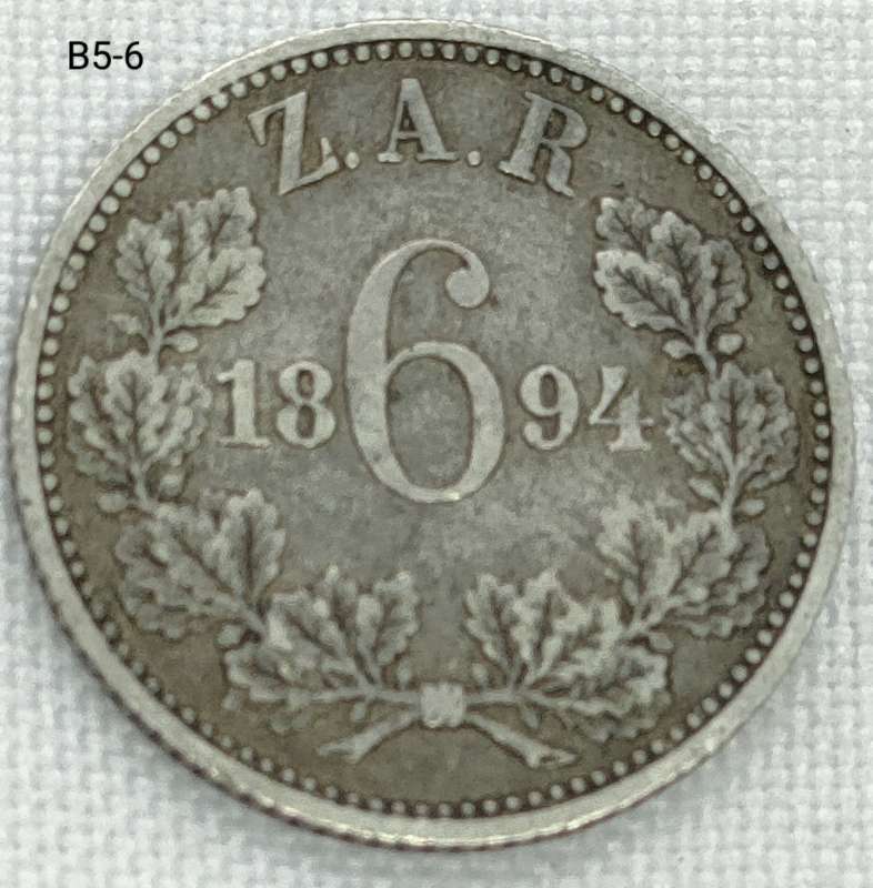 1894 ZAR sixpence - .925 coin